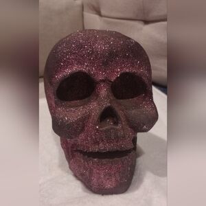 Purple glitter skull Halloween decoration
